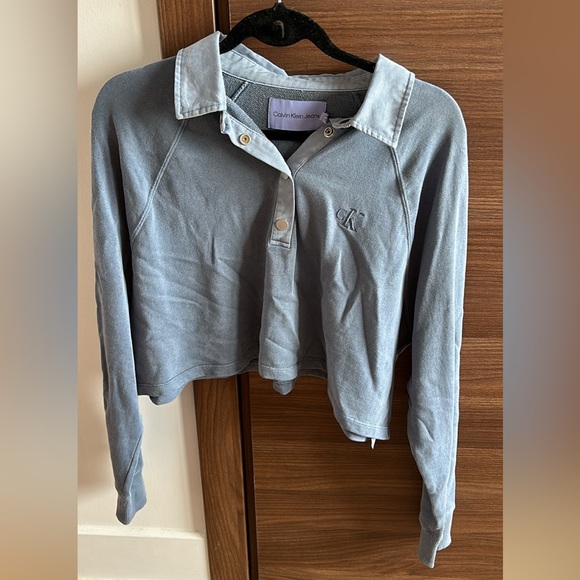 Calvin Klein jeans polo cropped sweater - Picture 1 of 4